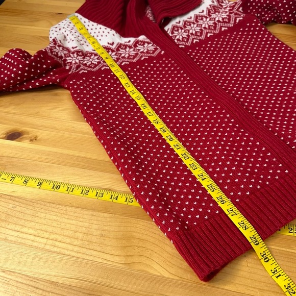 Sweater Large Tall Fair Isle Nordic Scandi Preppy Holiday Festive Apres Ski Zip - Picture 3 of 10